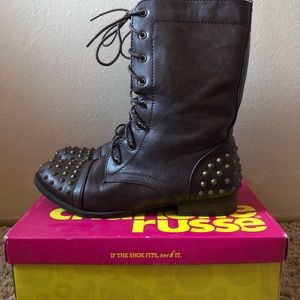 Studded combat boots